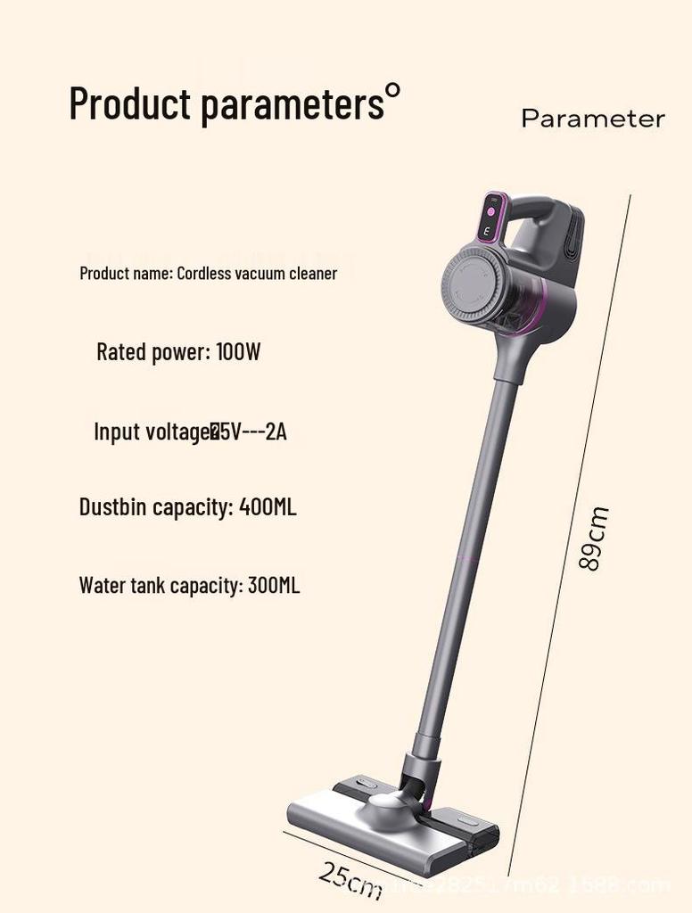 Cross-Border Wireless Handheld Upright Vacuum Cleaner: Large Suction, Mite Removal, Mop All-in-One, Brushed with Water Tank