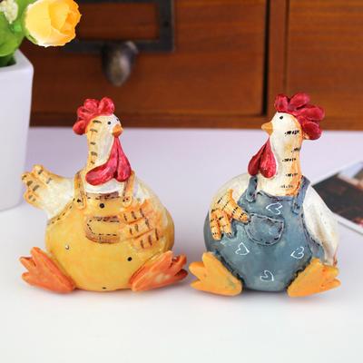 Soška kuřete, sada 2 kusů, figurka kuřete, tvar kuřete, řemeslné dekorace, miniaturní krásné figurky, zahradní dekorace pro domácnost, velikonoční valentýnské dekorace