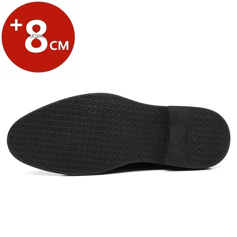 Herren Hohl Atmungsaktiv Oxfords 6cm/8cm Innere Höheneinstellung Formell Business Anzugschuhe Hochzeit Bankett Leder Hohes Schuhwerk