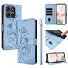Wallet Case for Moto G67 5G - Leather/PU, Blue, With Lanyard