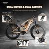 Electric Bicycle Philodo Jumbo 1500Wx2 Peak Motor 26" Fat Tire Full Suspension Electric  Bike For Adults 48V 46AH Dual Hydraulic Brake Max Load 150kg