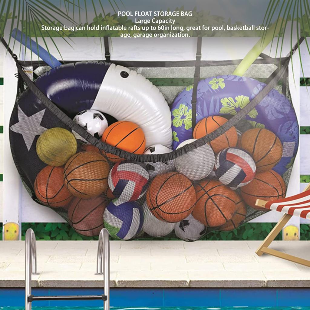 Pool-Schwimmring-Aufbewahrungstasche, strapazierfähig, große Kapazität für aufblasbare Flöße, Basketball, Zaun, Terrasse, Garage, Veranda, Fitnessstudio