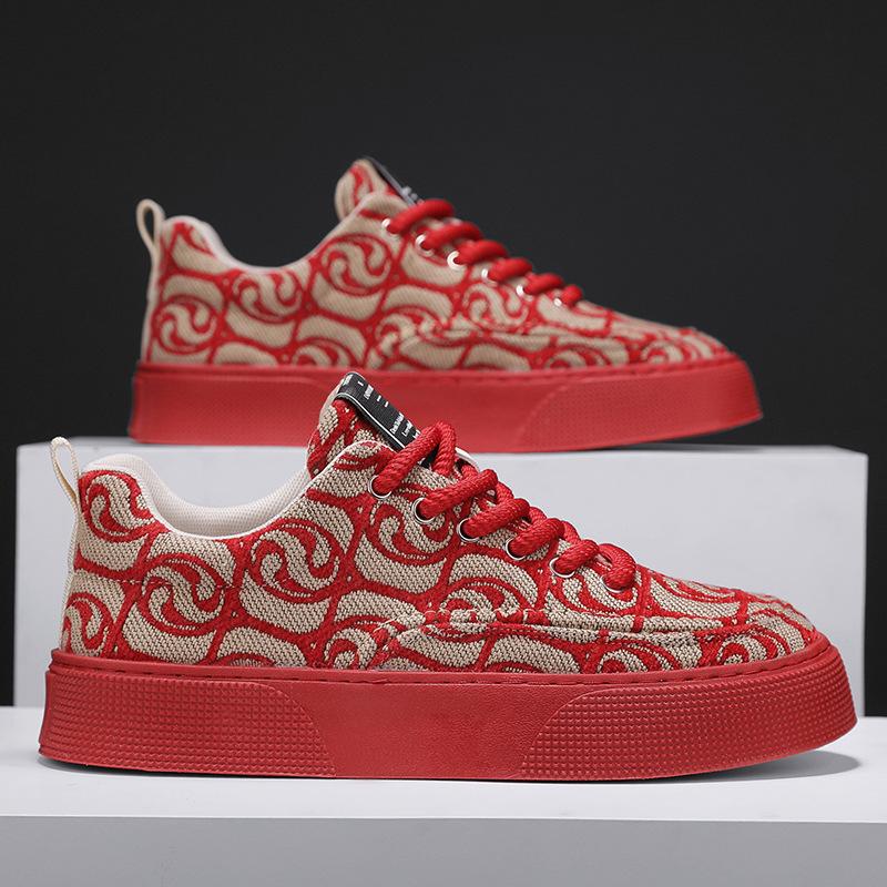 Men's 2024 Trendy Soft-Low Sneakers with Printed Embroidery
