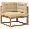 Outdoor Sofa Set with Cushions 6 pcs Natural and Beige