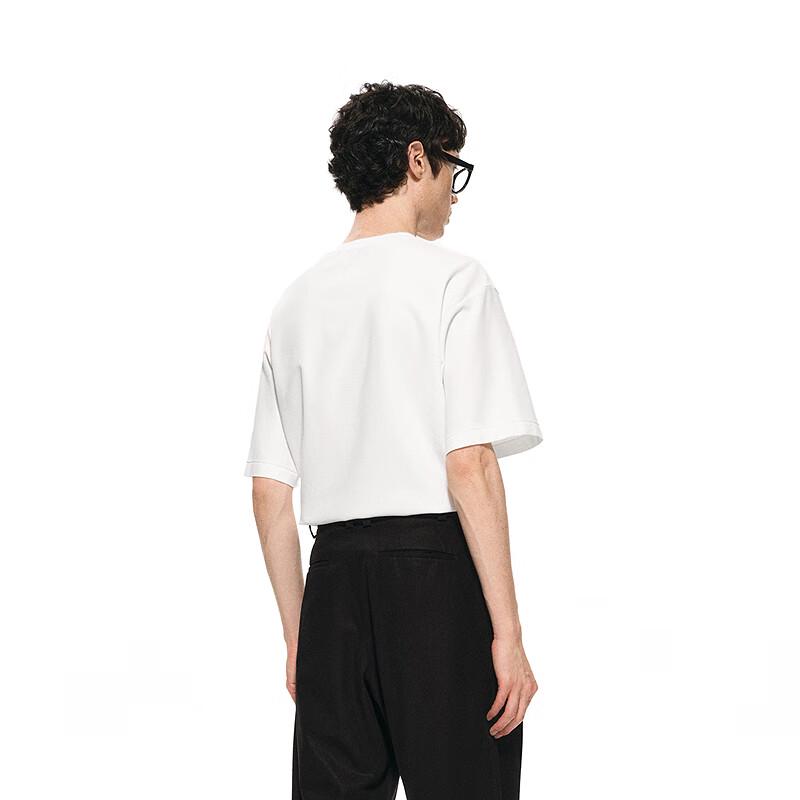 CROQUIS Men's 2025 Spring Solid Cotton Short Sleeve T-Shirt