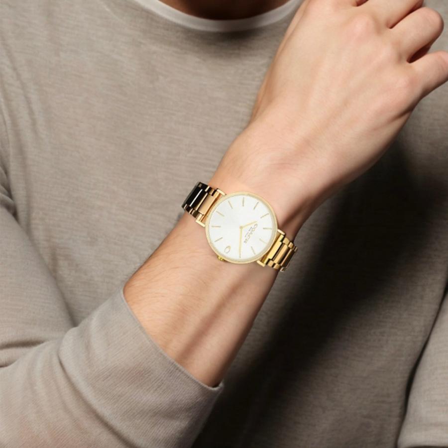 Coach Men's Gold Stainless Steel Watch, Minimalist Dial, Luxury Fashion Wristwatch 14602430