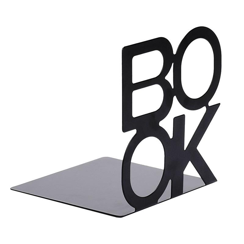 1pc Iron Bookends Book Stand Support  for Home Office and Library Non Slip Rack Shelf Holder School Stationery Accessories
