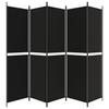 Vidaxl 5-Panel Room Divider, Black, 250X200 Cm, Fabric