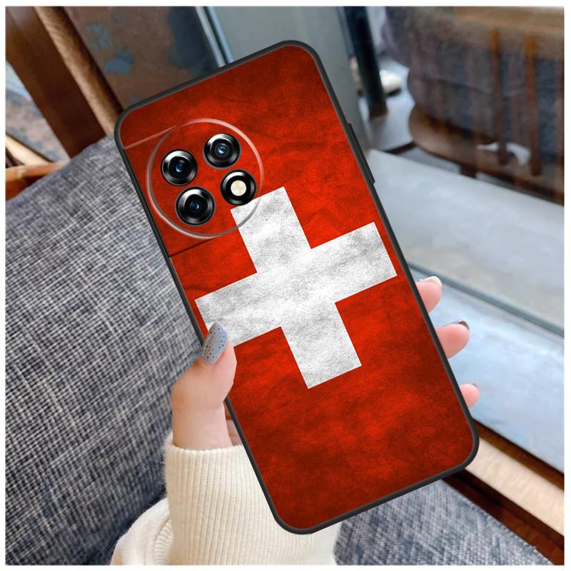 Switzerland Swiss Flag Case For OnePlus 13R 13T 12R 10R 10T 15 13 12 11 10 9 Pro Nord 5 CE 2 3 4 Lite N20 N30 Coque