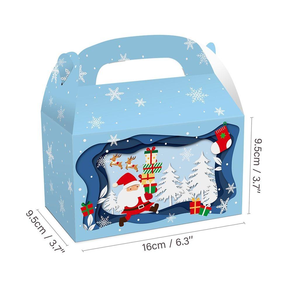 12PCS Festive Design Christmas Eve Gift Box Holiday Print Biscuit Packaging Box Holiday Gift Giving