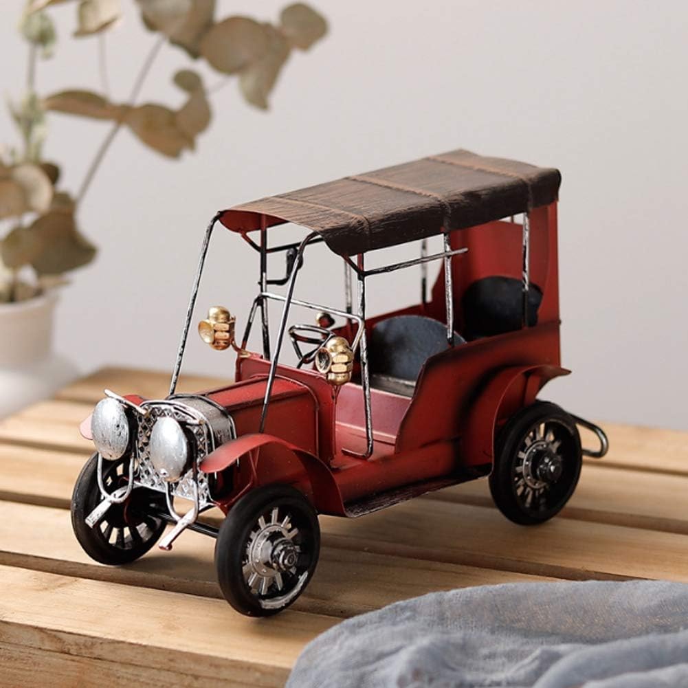Car Ornaments, Vintage Car Ornament, Retro Iron Car Shape Home Living Room Office Desk Store Decoration Craft Christmas Ornaments with Texture for