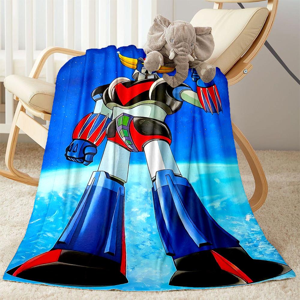 Giant Robot Adventure Flannel Blanket-Soft and Suitable for Sofas,Beds,Offices,Travel,All Seasons,Great Gift for Holidays and Birthdays.