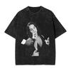 Tricou din Bumbac Spălat cu Imprimeu Lana Del Rey Estetică de Plajă Tricouri Casual Harajuku Tricou pentru Bărbați cu Mânecă Scurtă Topuri cu Imprimeu
