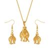 French Mayotte Necklaces Earrings For Women Girls Silver and Gold Plated Jewelry Flower Party Gift #06A3843
