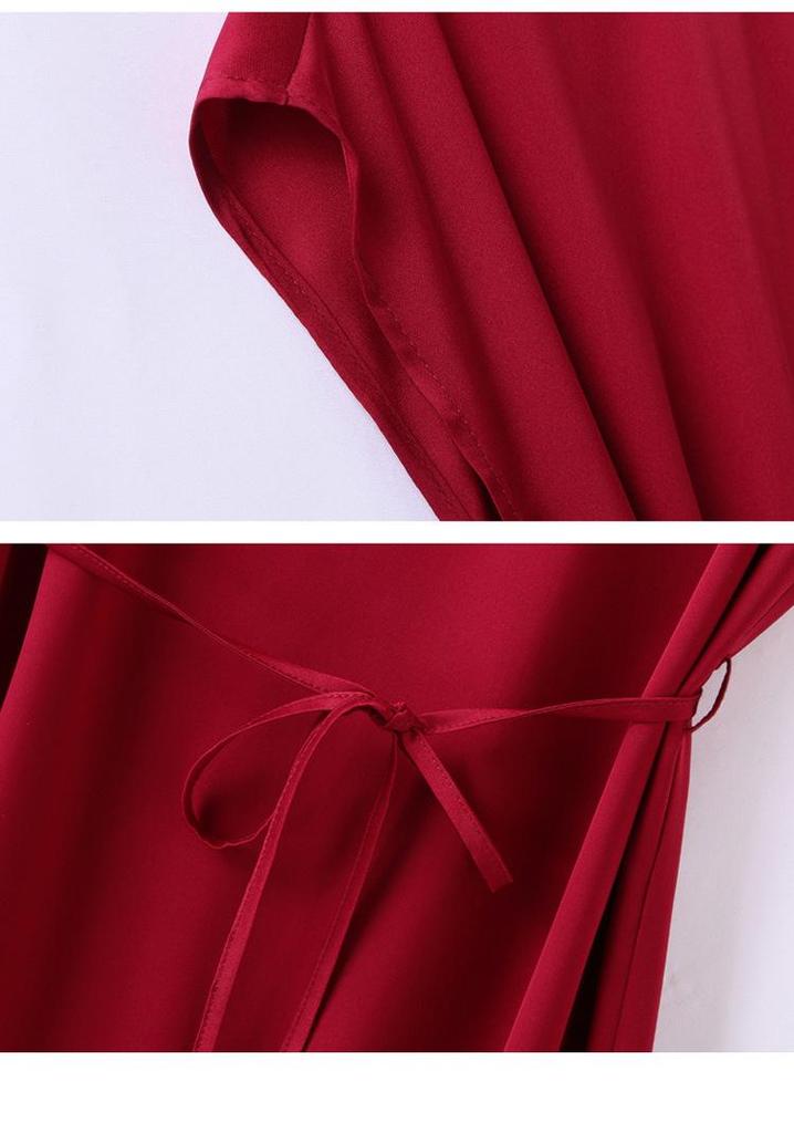 Elegant 2026 Mulberry Silk A-line Midi Dress - Fashionable Round Neck Design