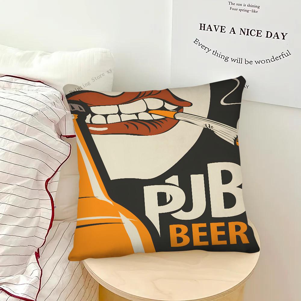 Beer Cigarette Coffee Pillow Case Square Pillow Bedroom Sofa Leisure Comfort Cushion Car Living Room Home Decoration