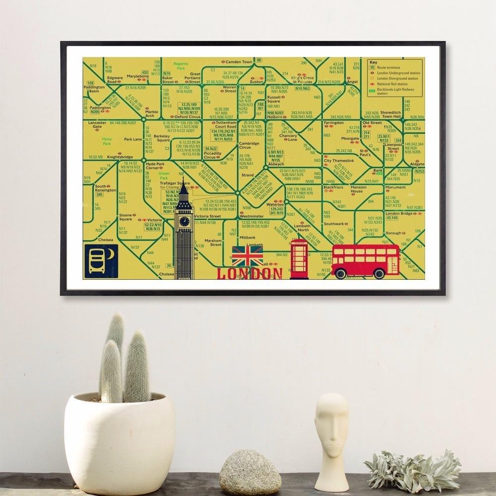World Subway Metro Map Posters and Prints Wall Art Decorative Picture Canvas Painting For Living Room Home Decor Unframed