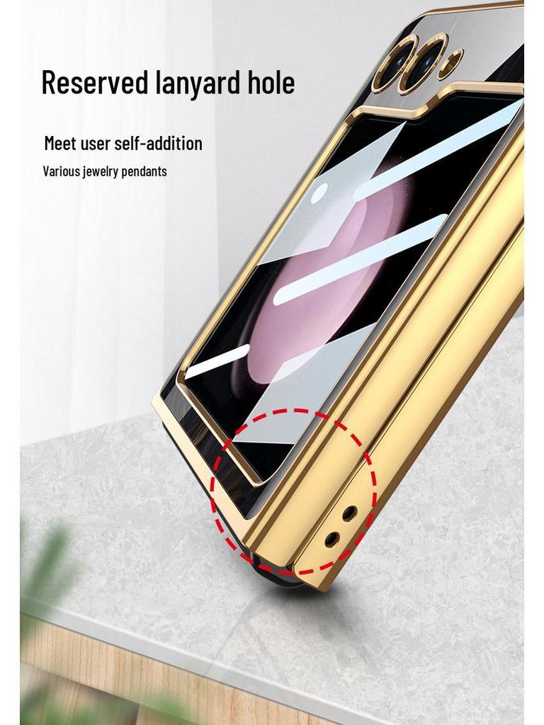 Samsung Galaxy Z Flip 5 Anti-Drop Luxury Glass Case - Full Coverage
