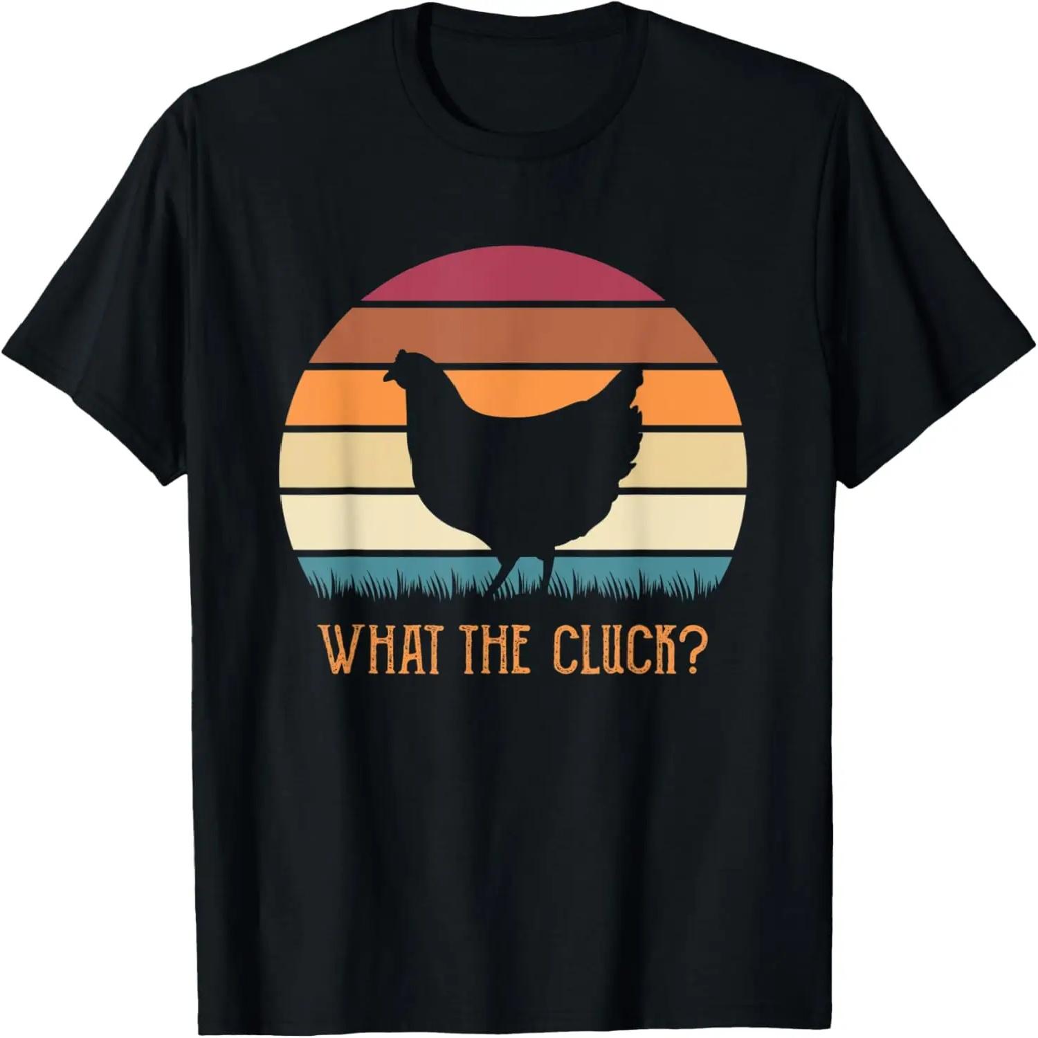 Retro Sunset Chicken Rooster Animal Lover T-Shirt S чёрный