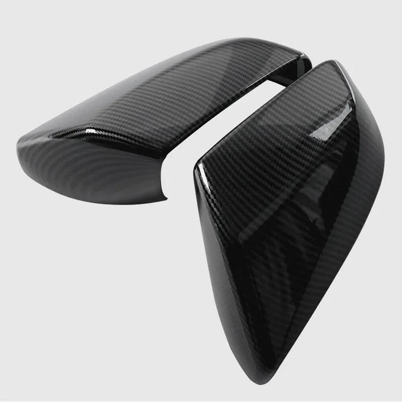 For Cadillac CT4 ATS 2013- Car Sticker Carbon Rearview Side Mirror Cover Wing Cap Exterior Door Rear View Case Trim Auto ABS