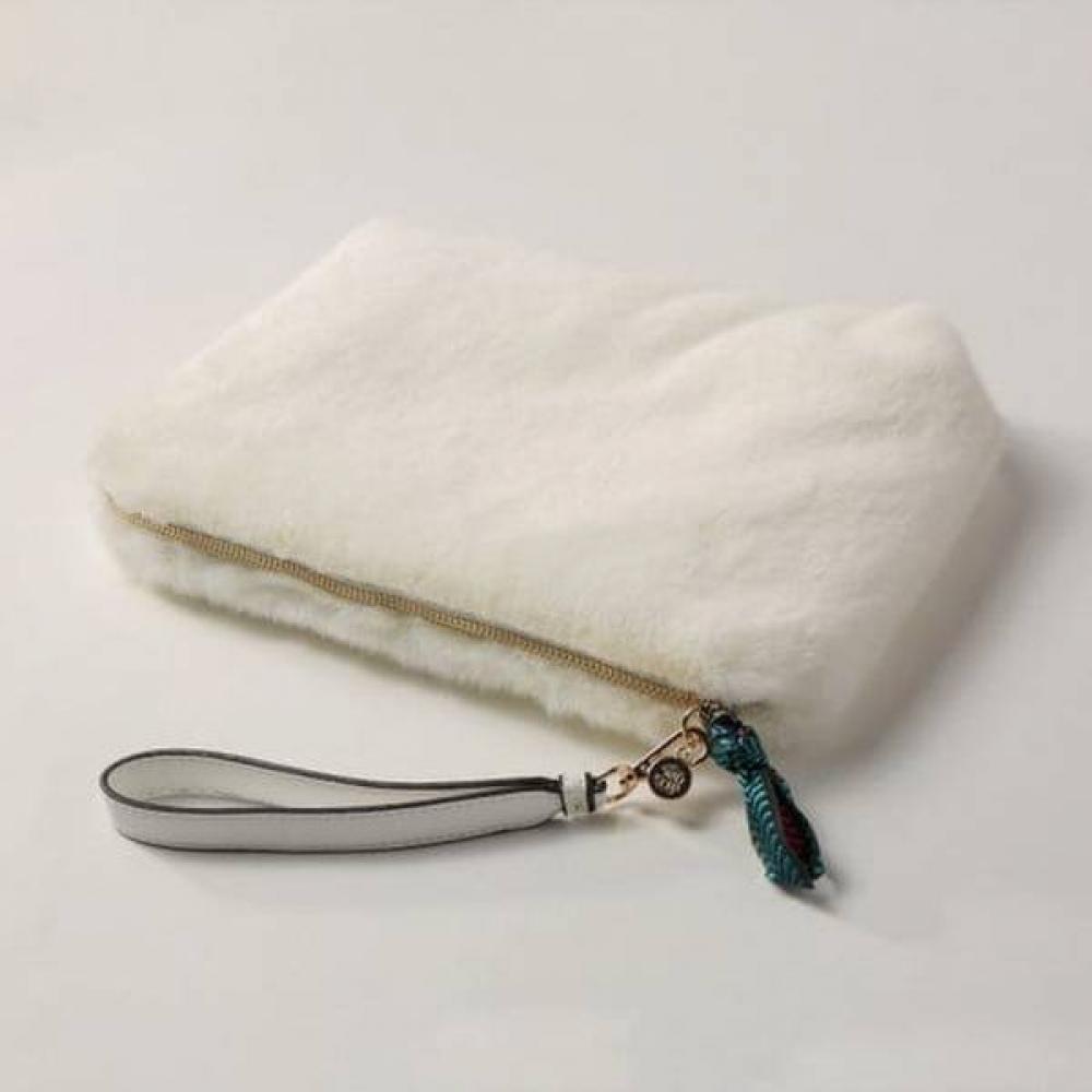 

Lala Fur Clutch Ivory Lala Canvas Bag + Wool Gloves Included Lala2b174s Single option