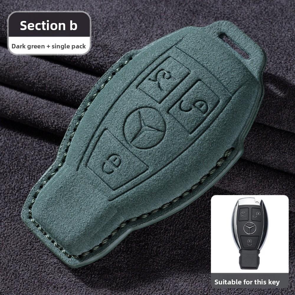 For Mercedes E300L Key Cover GLC260 Leather Case for Men E260L Car Accessories Suede Flip