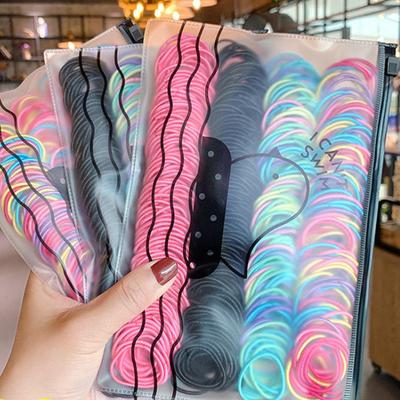 200/300/500 Stück Hochwertige Elastische Nylon Haargummis für Mädchen Bunte Gummibänder Kinder Haaraccessoires Kopfschmuck