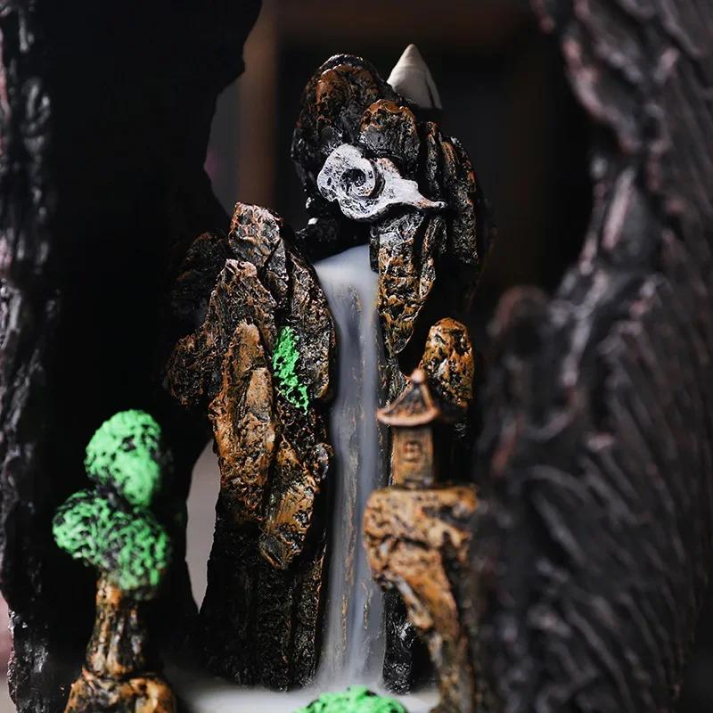 Dekoracja Domu Wazon Design Ornament Żywica Rękodzieło Szczęśliwy Fengshui Wodospad Przepływ Zwrotny Kadzielnica