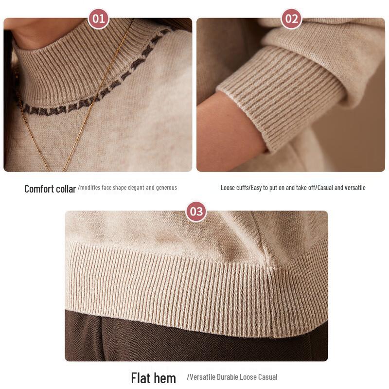 Jianhu Women's Warm High-Neck Pullover Sweater