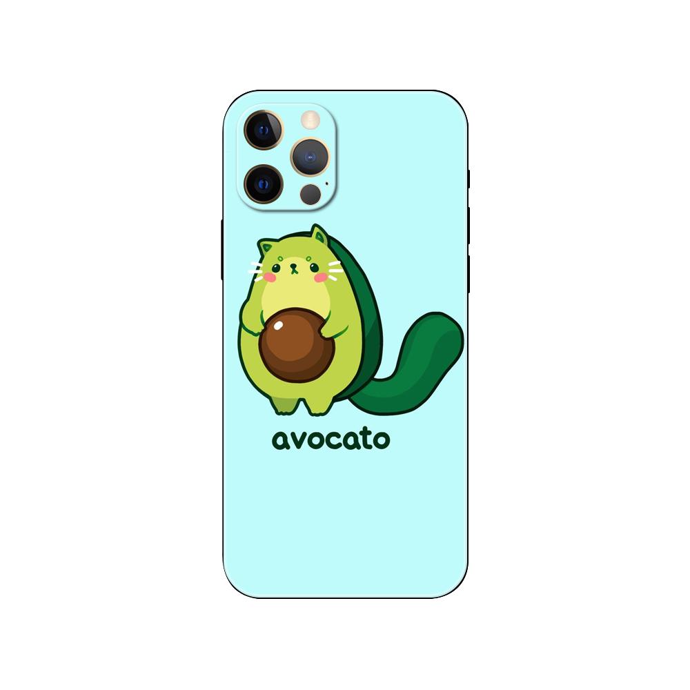 

Милый чехол для телефона с авокадо для iphone 5 5S 2020se 6 6s 7 8 plus x 10 XR XS 11 12 13 mini pro MAX, черная задняя крышка из ТПУ iphone 13 mini