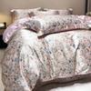 Luxury Blending Mulberry Silk Bedding Set with Duvet Cover Bed Sheet Pillowcase Double Couple Single Summer Blanket Cover Sheets