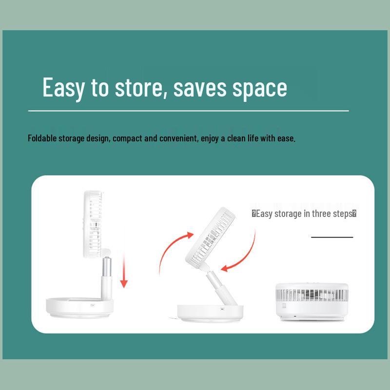 Portable USB Rechargeable Foldable Fan, Silent, Perfect for Home, Desktop, or Floor Use