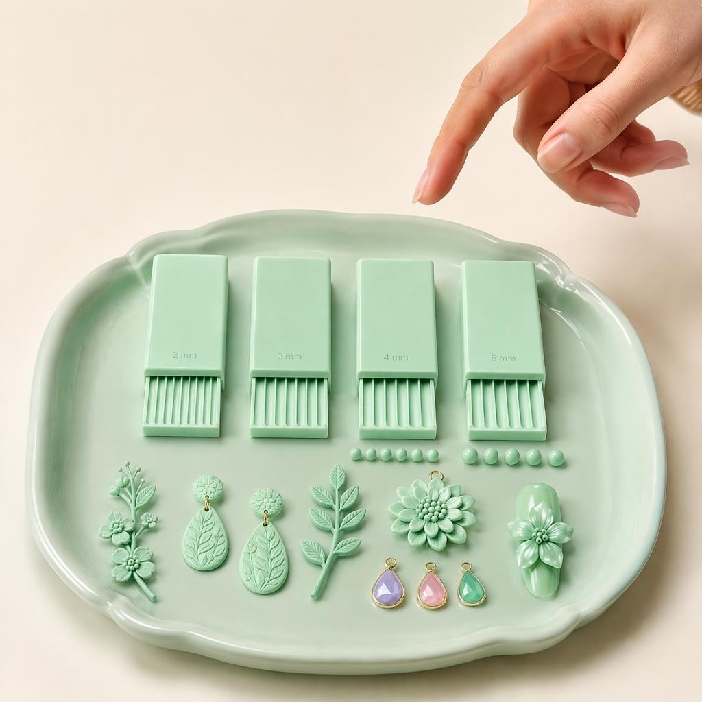 Mini Clay Mold 4Pcs/Set Gel Ball Makers, Polymer Rollers, 2mm 3mm 4mm 5mm Earring Making Kit Sphere Shaper Nail Art Bead Rollers for 3D Flowers,