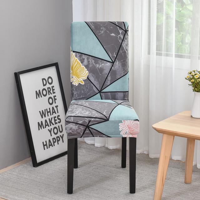 

Elastic Dining Seat Cover Geometric Chair Covers For Office Use Restaurant Home Use Dining Room Anti -Dirty Removable Chair Case 1pc Universal Size