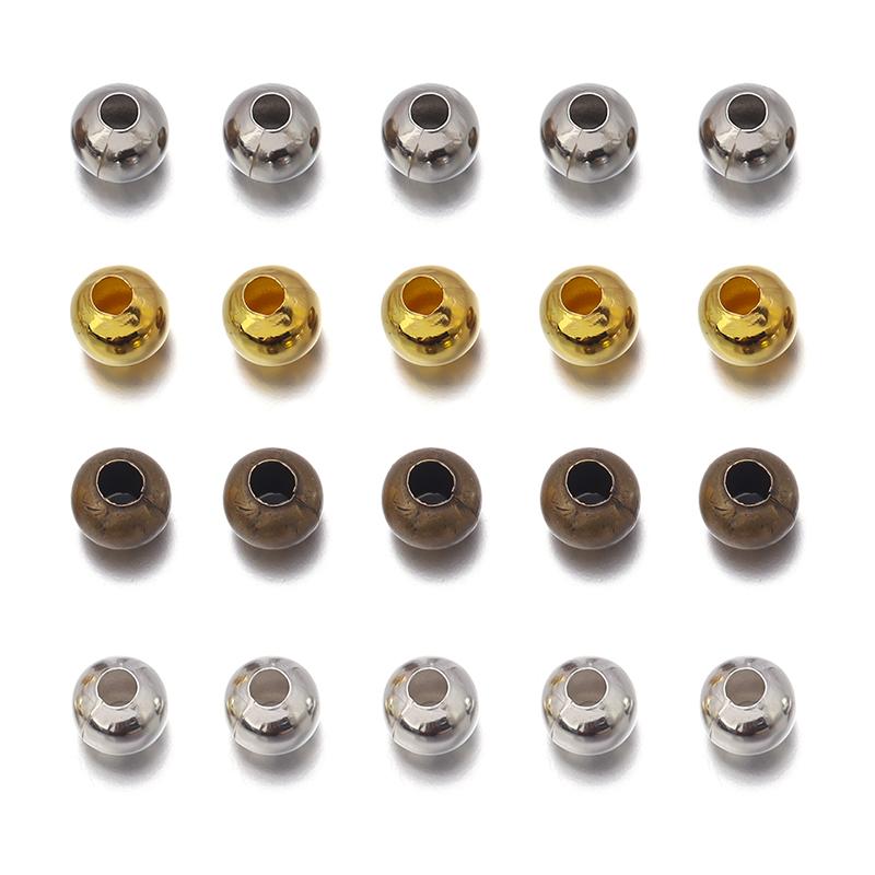 20-500Pcs Stainless Steel Positioning Bead Crimp End Spacer Beads for Jewelry Making DIY Bracelet Necklace Accessories Supplies