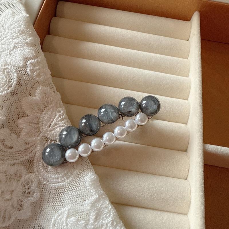 

Весенне-летняя заколка-клипса с боковым креплением из смолы и страз, модная и элегантная жемчужная заколка для волос с минималистичной клипсой-уткой высокого класса