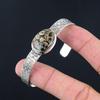Oval Turritella Agate Stone 925 Sterling Silver Mother Unique Bangle Bracelet