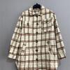 Mevin's Plus Size Women's Clothing Mid Length Long Length Gingham Shirt Jacket Sweatshirt Plaid Shacket