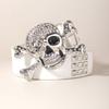 Rhinestone Black Rivet Belt Adjustable Skeleton Belt Skull Wide Waistband  Trouser Decoration