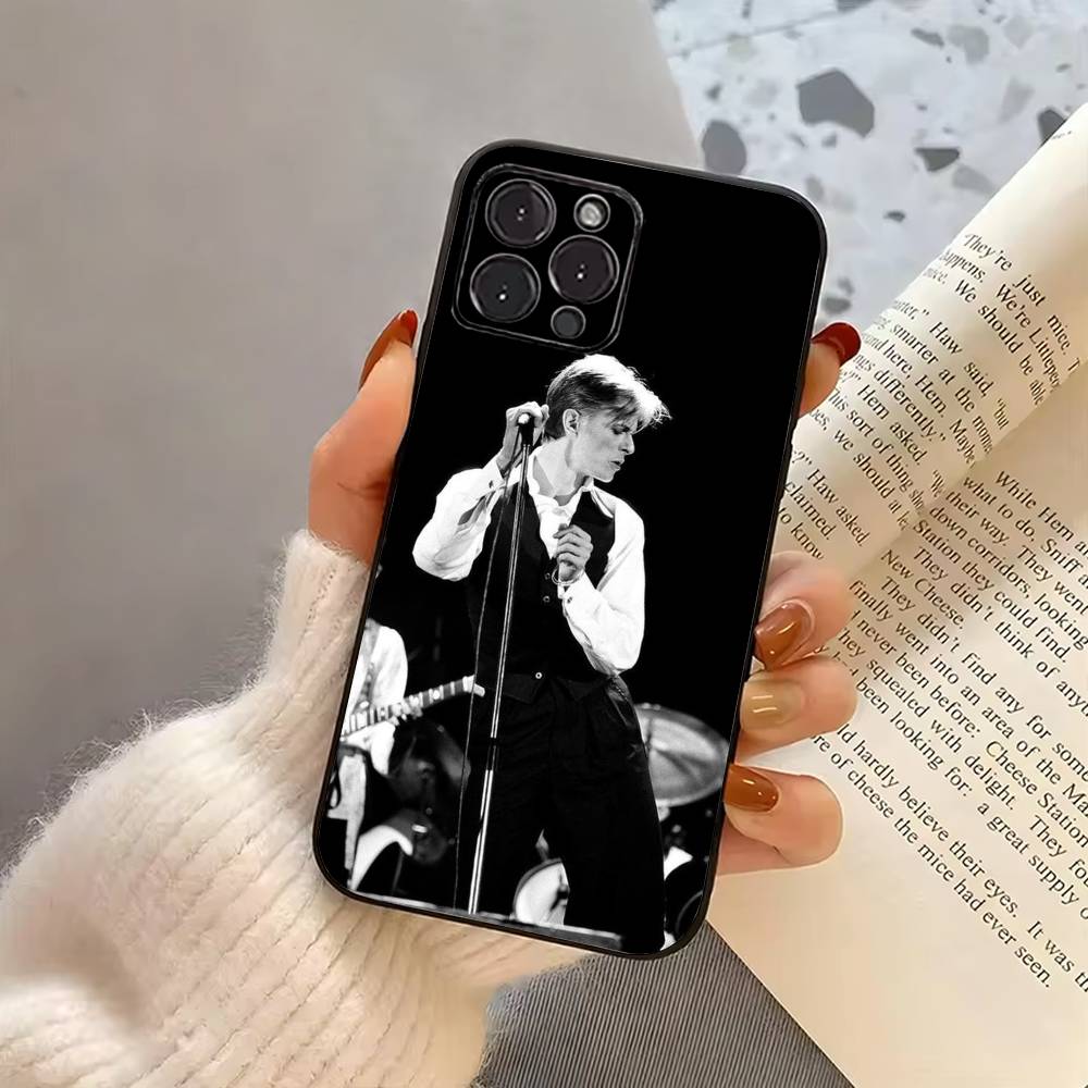 Rock D-David B-Bowie-es Singer Phone Case For iPhone 17,16,15,14,13,12,11 Plus,Pro Max,XS,Soft Silicone Black Cover