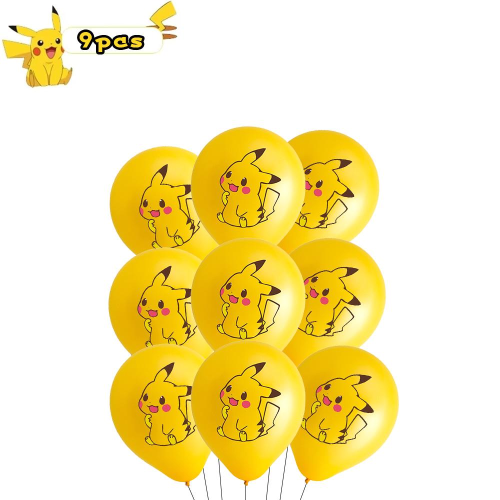 9/18pcs Pokemon Latex Balloons Birthday Decorations Cartoon Pikachu Squirtle Characters Children Baby Shower s Round Sensory Durable Bouncy Elastic