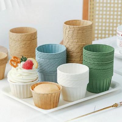 Cupcake-Papierbecher, Haushaltsrolle, Muffinbecher, Hochtemperatur-Backpapier, Dessert-Dampfofen, essbare Backform, neu