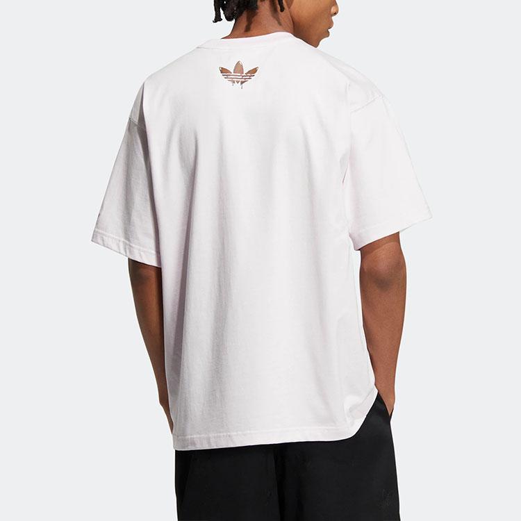 Adidas Originals Charr Morita Collection Cartoon Logo Print Sports Tee Unisex Tops Pink HZ5355