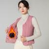 Winter Women Layering Vest Coat Thin Padded Button Closure Round Neck Sleeveless Solid Color Windproof Heat Retention Outdoor Down Coat