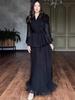 Robe de soirée élégante à col en V plissée Automne/Hiver 2026: Design Européen Long et Élégant