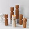 Flexible Silikonform, gestreifte, zylinderförmige Kerzenformen, duftende Aromatherapien, Herstellungsform, handgefertigte Ornamentform