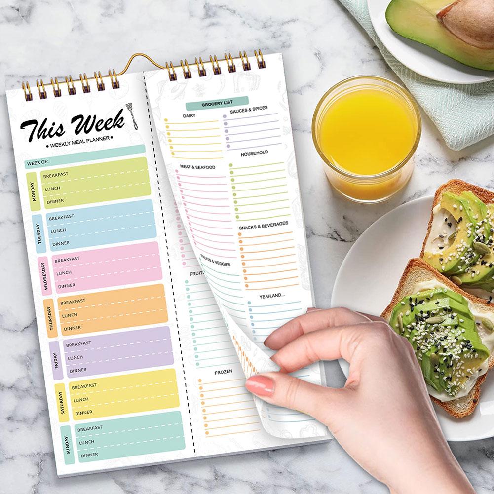 Breakfast Lunch Dinner Weekly Meal Planner With Shopping List 52 Sheets Meal Planner Hanging Food Menu For Health Life-style