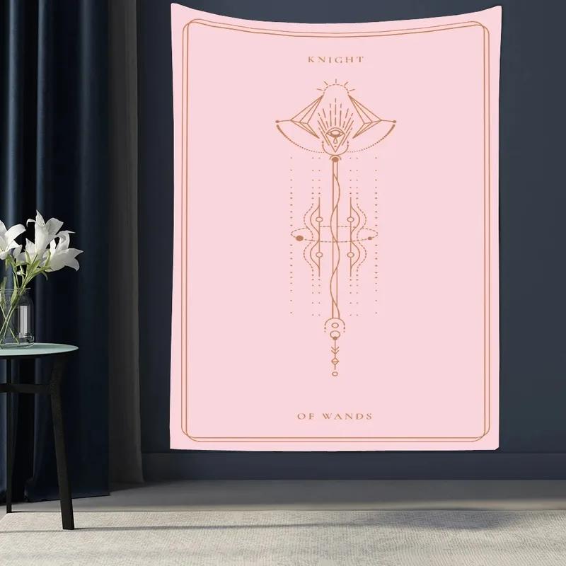 Pink Cartoon Divination Printed Tapestry Office Living Room Tapestry Home Wall Decoration Tapestry