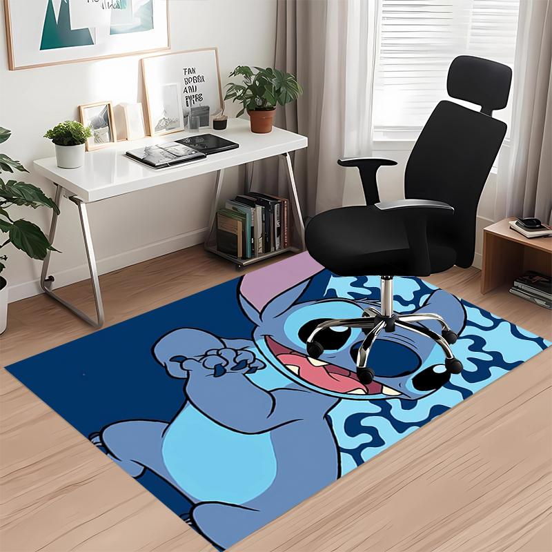 Stitch Printed Carpet, for Office Chair Living Room Bedroom Kitchen Room Decor Gifts.