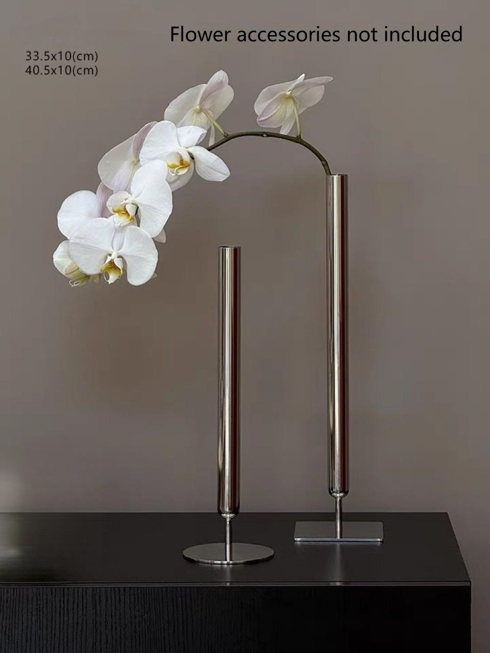 

Creative Light Luxury High-end Stainless Steel Vase Flower Arrangement Pieces with Traditional Chinese Artistic Decorative Style